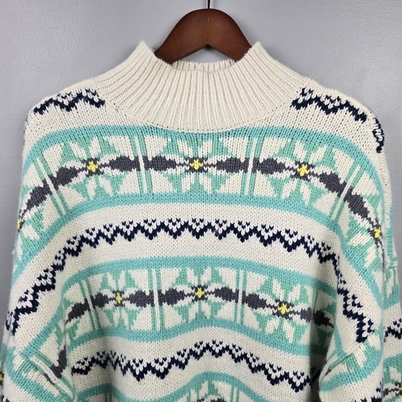 AMERICAN EAGLE‎ Vintage Oversized Knit Chunky Funnel Neck Sweater Women Sz M - Picture 4 of 12